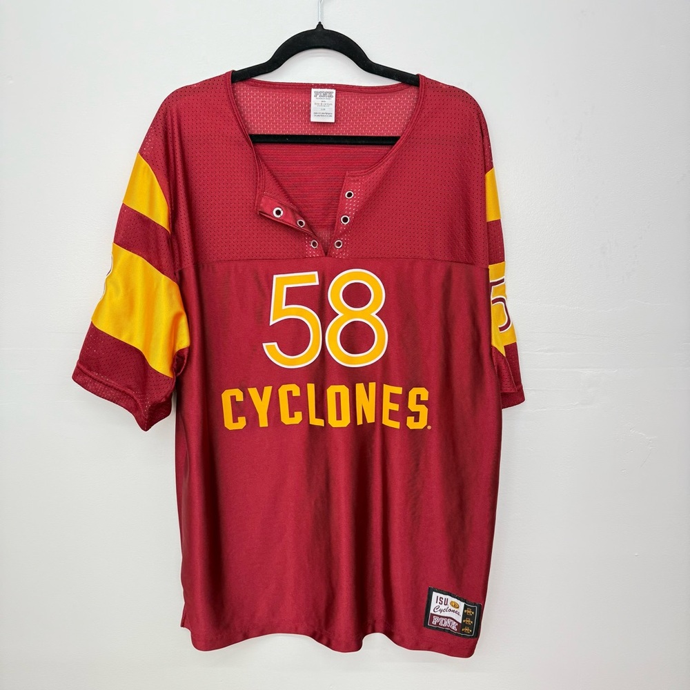 PINK Victoria's Secret Red and Yellow Cyclones Jersey L12
